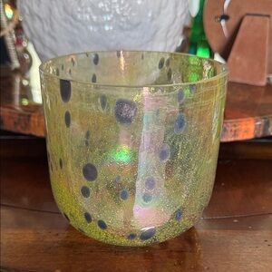 Anthropologie Iridescent Glass Candle Holder